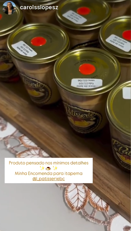 Depoimento de @carolsslopesz sobre o pudim L'Patisserie
